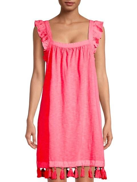 商品Vineyard Vines|Ruffle & Tassel-Trim Minidress,价格¥383,第3张图片详细描述