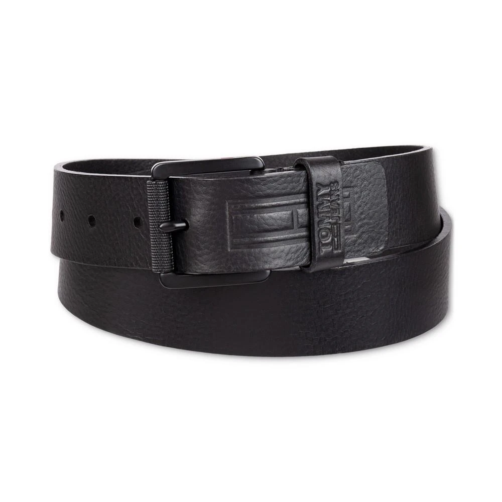 商品Tommy Hilfiger|Tommy Hilfiger Men's Flag Embossed Leather Jean Belt,价格¥430,第3张图片详细描述