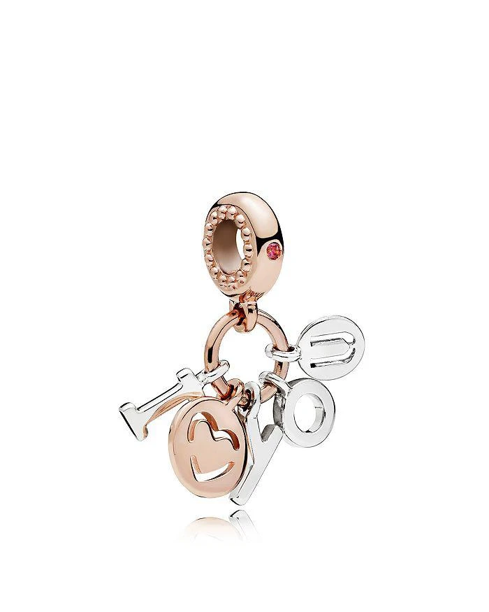 商品PANDORA|Sterling Silver & Cubic Zirconia I Love You Rose Dangle Charm,价格¥482,第2张图片详细描述
