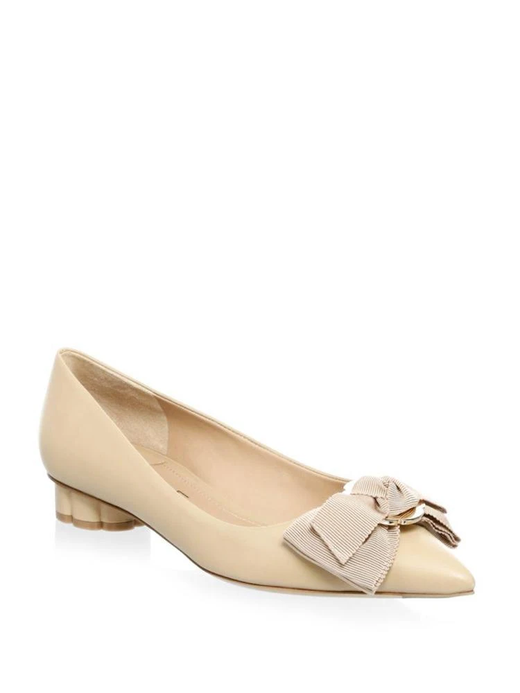 商品Salvatore Ferragamo|Talla Bow Leather Flats,价格¥1861,第1张图片