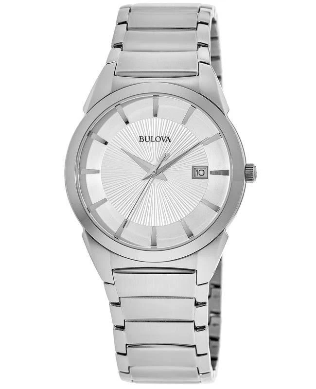 商品Bulova|Bulova Classic Silver Dial Steel Men's Watch 96B015,价格¥1623,第1张图片