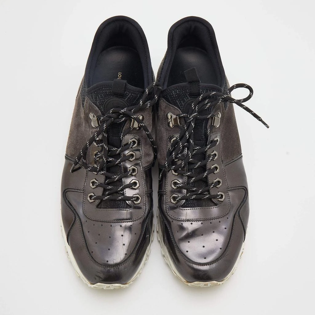 商品[二手商品] Louis Vuitton|Louis Vuitton Black/Grey Suede And Leather Run Away Low Top Sneakers Size 45,价格¥3047,第3张图片详细描述