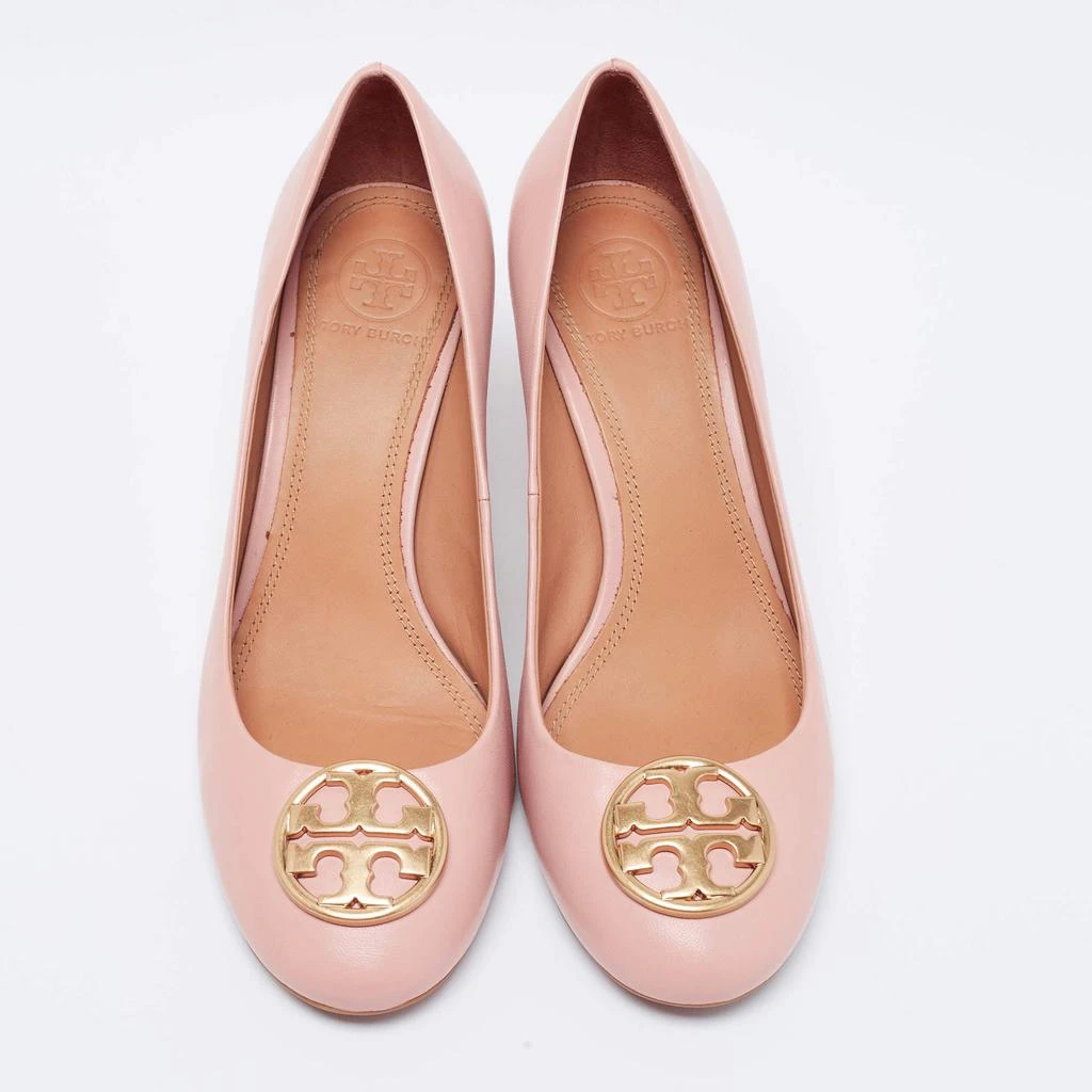 商品[二手商品] Tory Burch|Tory Burch Beige Leather Chelsea Wedge Pumps Size 37.5,价格¥999,第3张图片详细描述