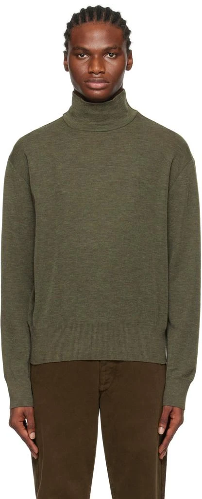 商品Lemaire|Green Dropped Shoulder Turtleneck,价格¥2134,第1张图片
