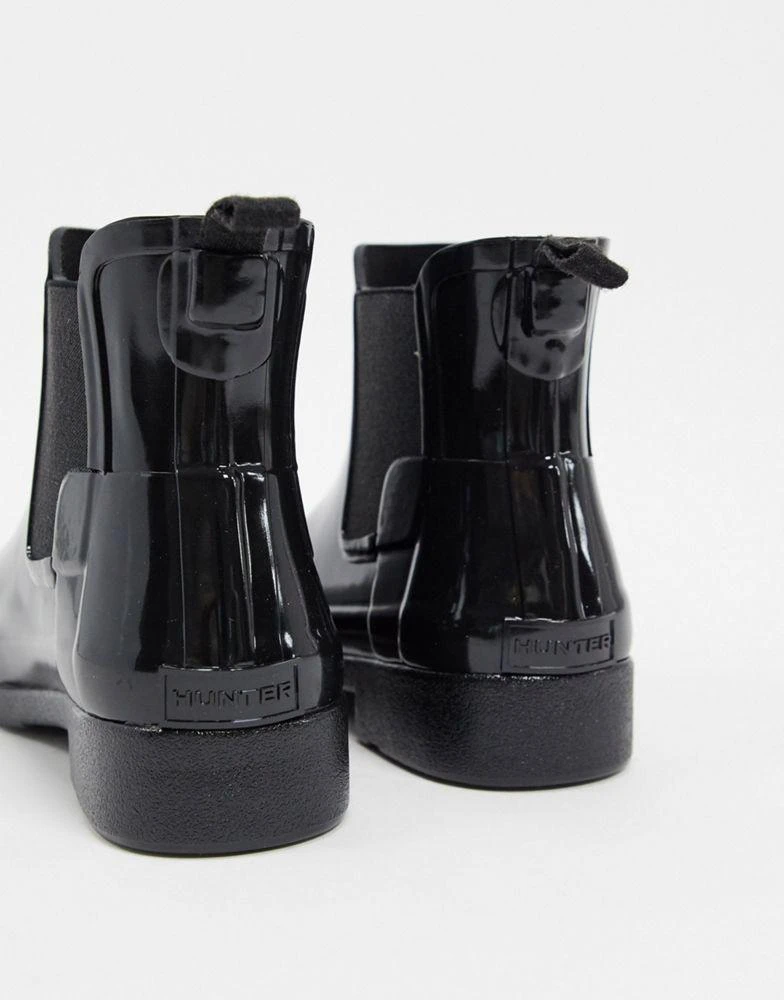 商品Hunter|Hunter Original Refined chelsea wellington boots in black gloss,价格¥603,第4张图片详细描述