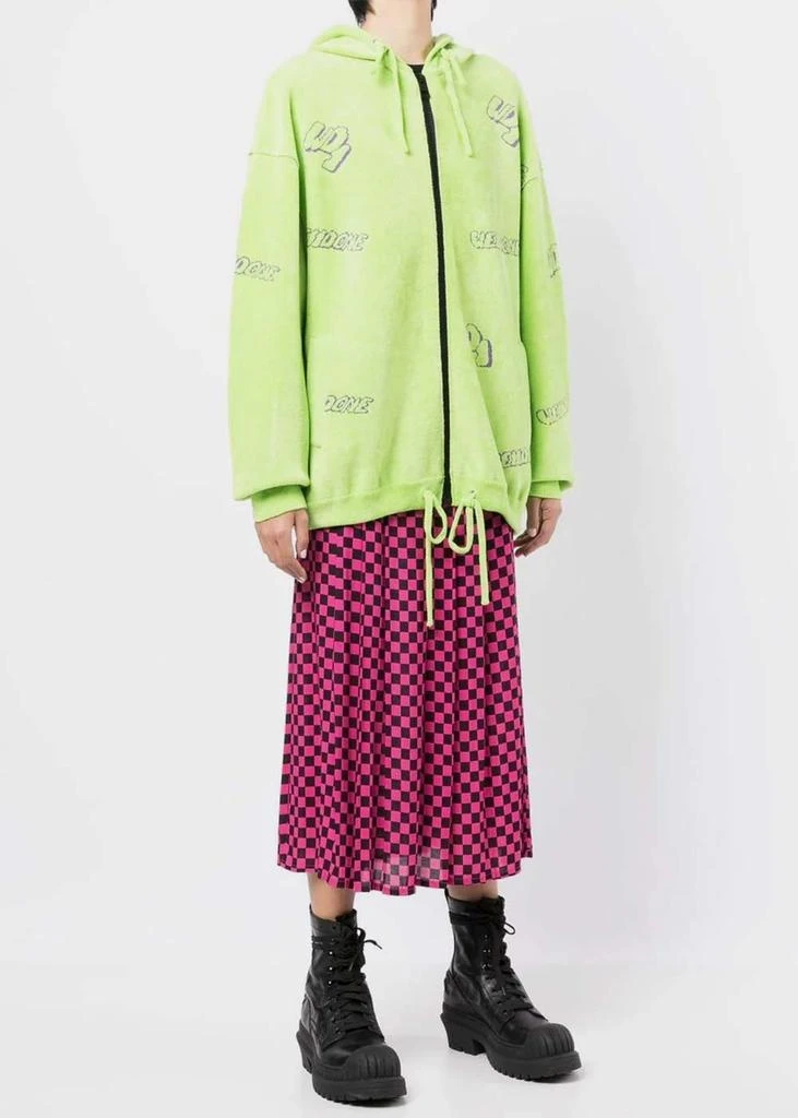 商品We11done|WE11DONE Lime All Over Zip Up Knit Hoodie,价格¥5270,第3张图片详细描述