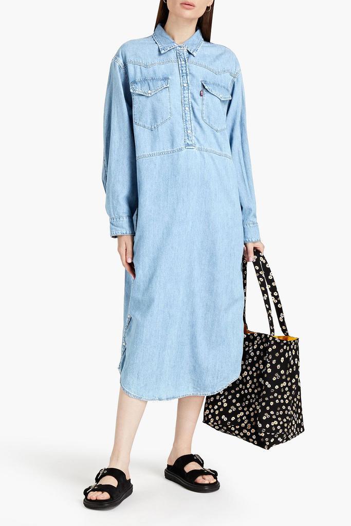 商品Ganni|Cotton and hemp-blend denim shirt dress,价格¥1207,第6张图片详细描述
