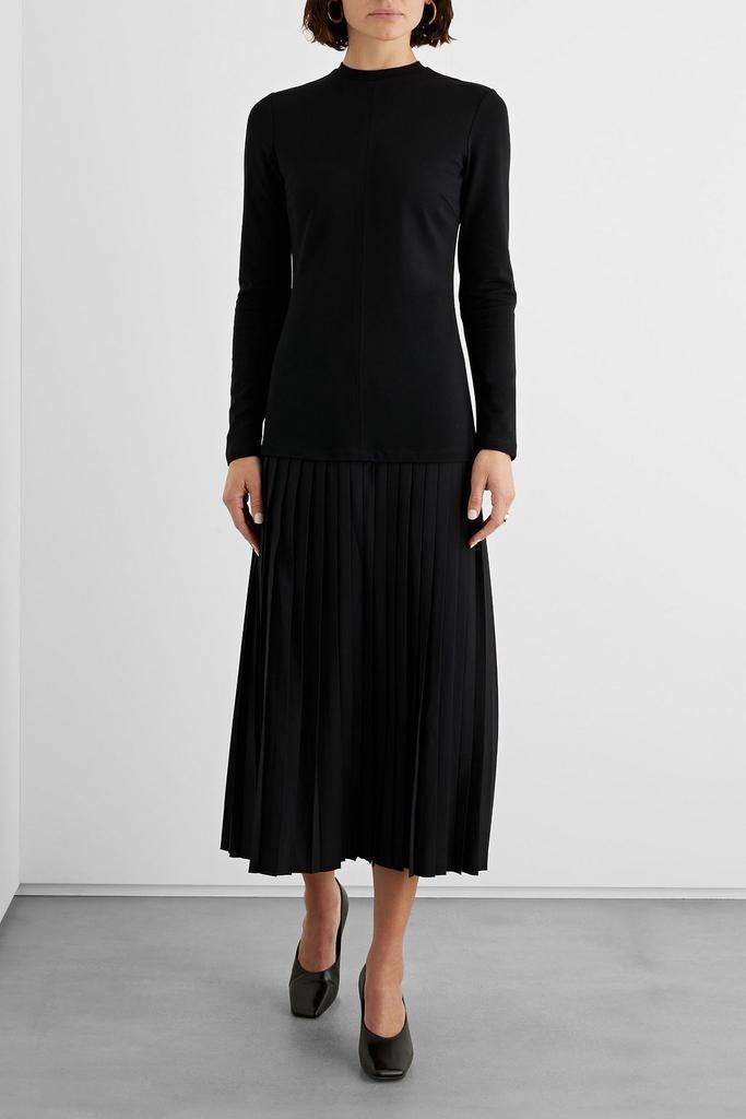 商品IRIS & INK|Ava jersey-paneled pleated twill midi dress,价格¥667,第2张图片详细描述