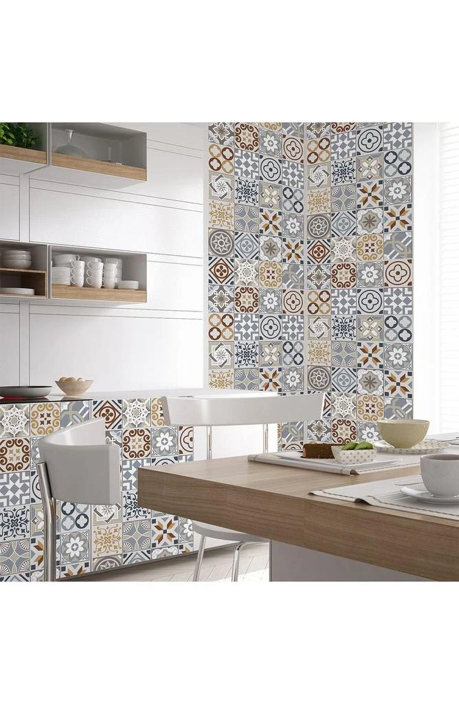 商品WALPLUS|Spanish Limestone Wall Tile Stickers - 48 Pieces,价格¥234,第2张图片详细描述