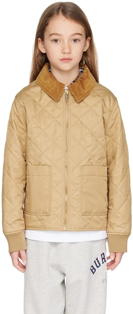 商品Burberry|Kids Beige Quilted Jacket,价格¥2611,第1张图片