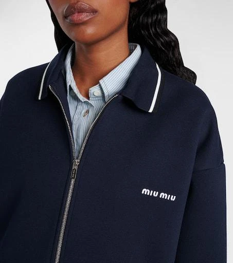 商品Miu Miu|Logo cotton blouson,价格¥25437,第4张图片详细描述