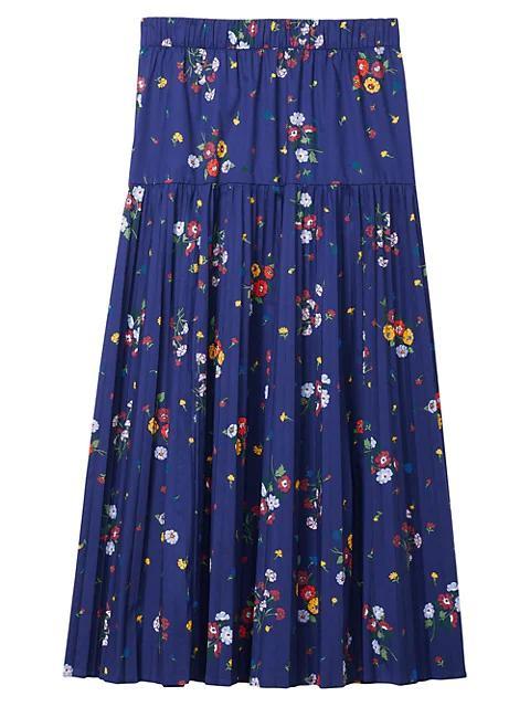 商品Kate Spade|Cluster Floral Pleated Midi Skirt,价格¥2184,第1张图片