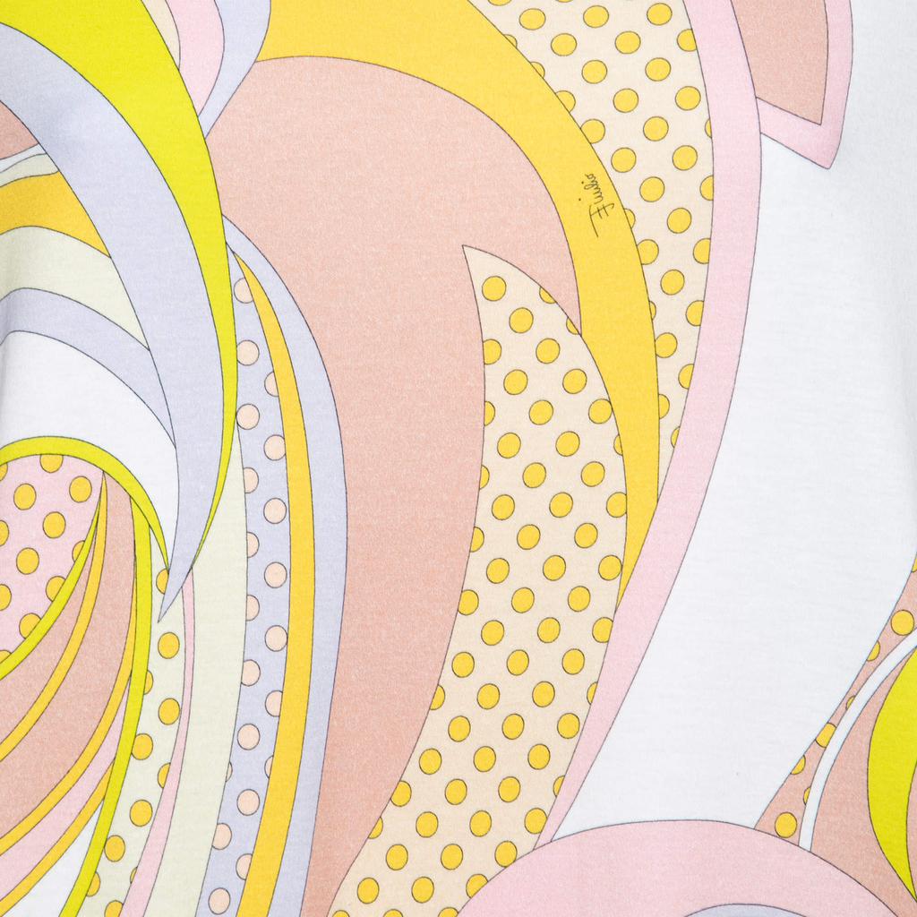 Emilio Pucci Multicolor Printed Cotton Ruffled Hem Detail Blouse S商品第3张图片规格展示