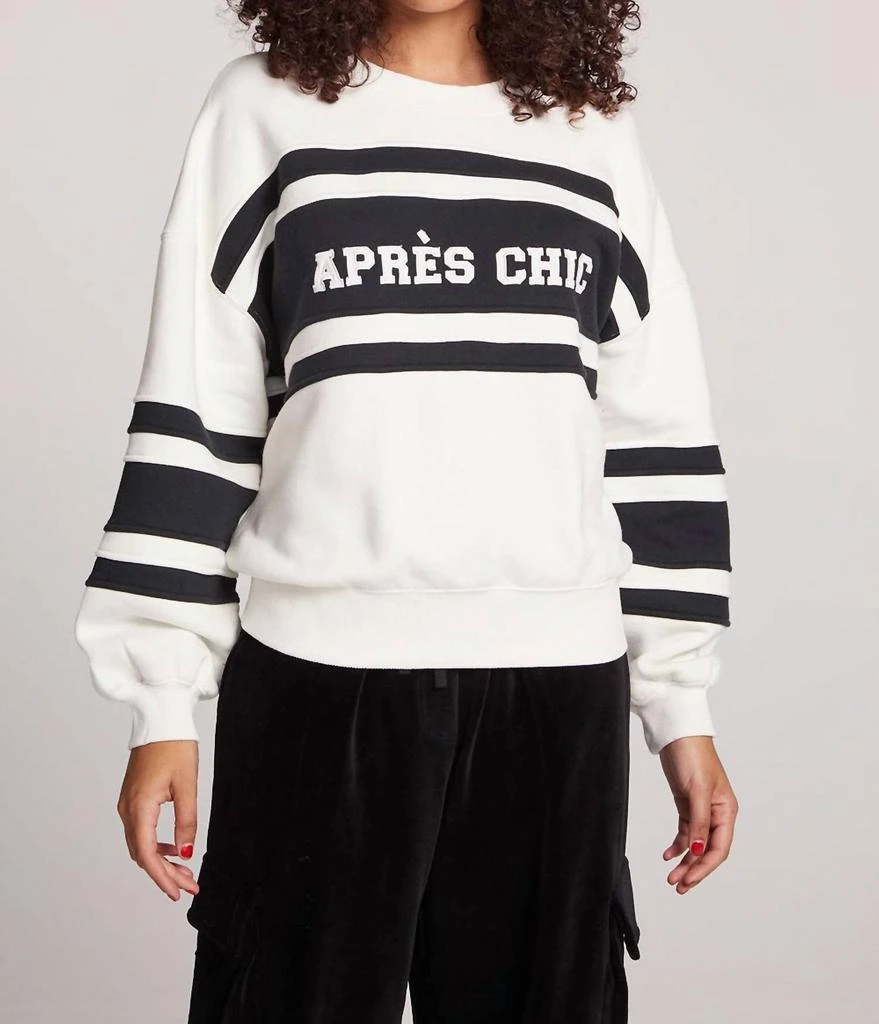 商品Chaser|Aprés Chic Pullover Sweater In Black/white,价格¥443,第1张图片