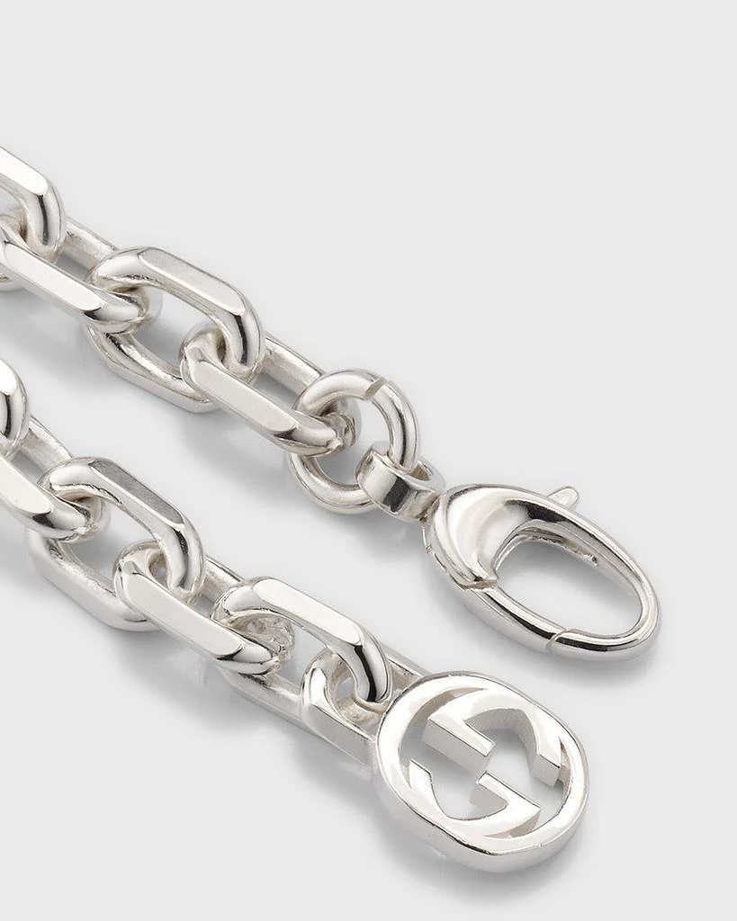商品Gucci|Men's Sterling Silver Interlocking G Link Necklace,价格¥4679,第4张图片详细描述