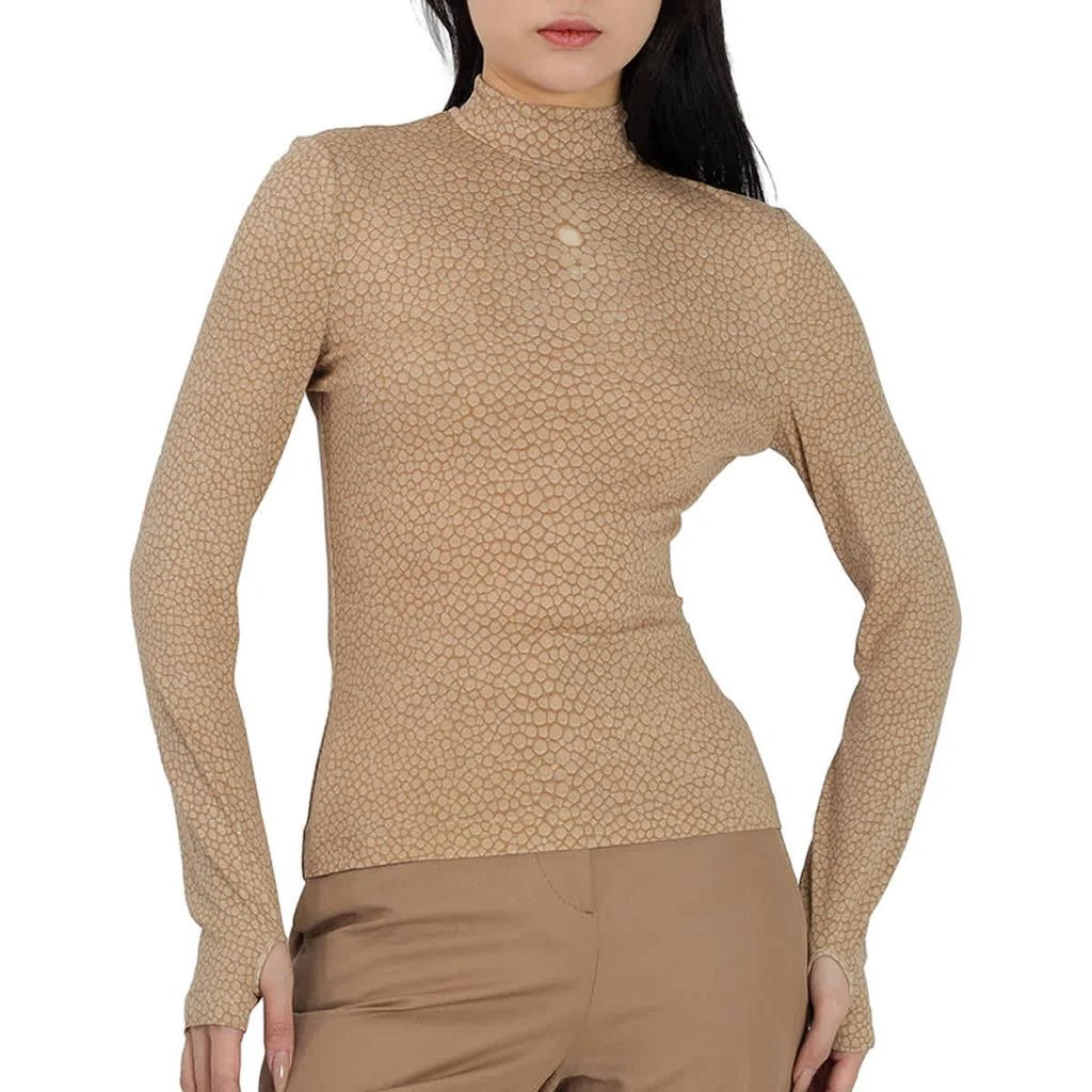 商品Burberry|Burberry Beige Fish Scale Stretch Turtleneck, Size Large,价格¥2889,第1张图片