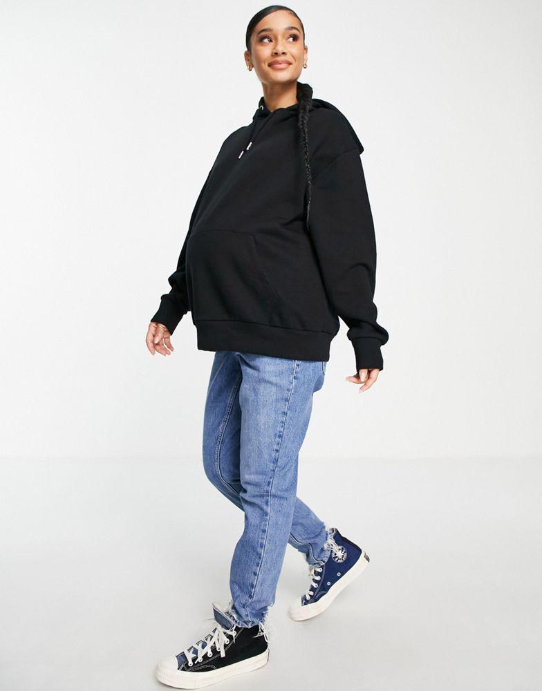 商品ASOS|ASOS DESIGN Maternity oversized boyfriend hoodie in black,价格¥169,第6张图片详细描述