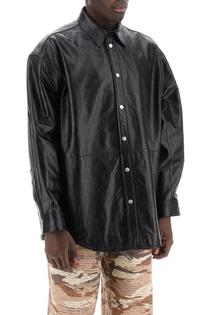 商品Acne Studios|Acne studios oversized leather overshirt,价格¥8021,第2张图片详细描述