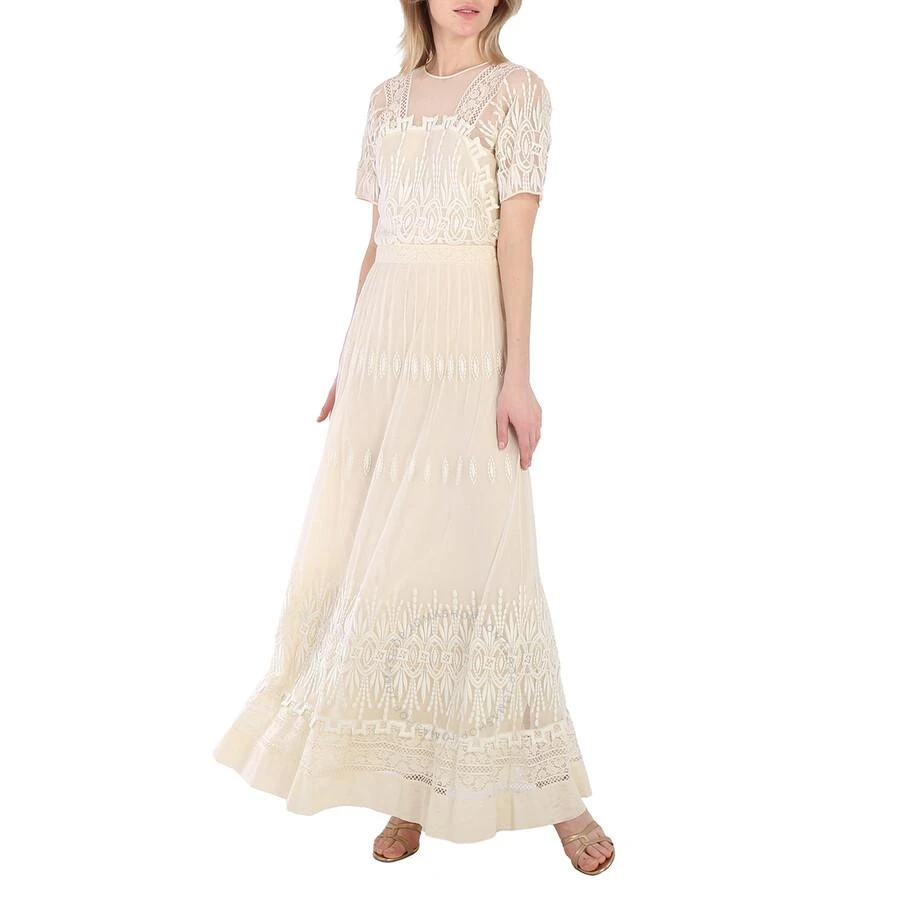 商品Burberry|Embroidered Tulle Dress In Natural White,价格¥10085,第3张图片详细描述