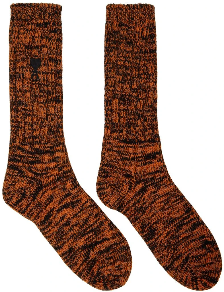 商品AMI|Orange & Black Ami de Cœur Socks,价格¥597,第1张图片