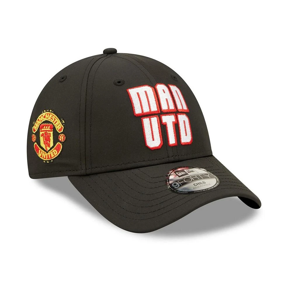 商品New Era|Big Boys Black Manchester United Wordmark 9FORTY Adjustable Hat,价格¥210,第1张图片