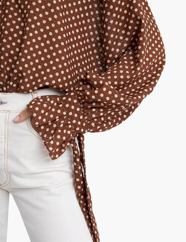 Ruffle Tie Polka Dot Blouse 商品