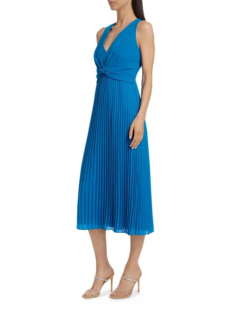 商品Badgley Mischka|Sunburst Pleated Bow-Waist Midi-Dress,价格¥3298,第4张图片详细描述