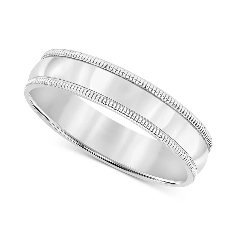 商品Macy's|Men's Milgrain Edge Wedding Band in 18k Gold-Plated Sterling Silver (Also in Sterling Silver),价格¥392,第1张图片