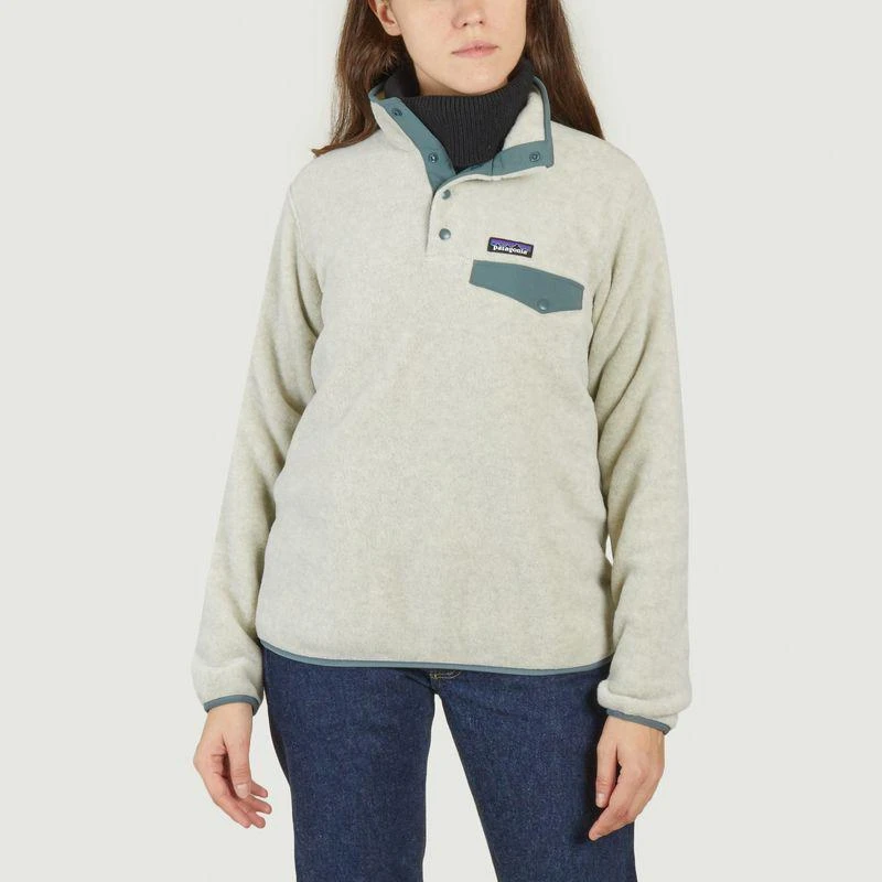 商品Patagonia|Lightweight Synchilla® Snap-T® Fleece Pullover Oatmeal Heather w Nouveau Green PATAGONIA,价格¥1051,第1张图片