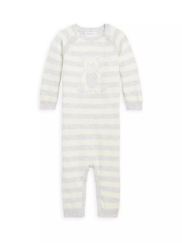 商品Ralph Lauren|Baby's Striped Cotton Bear Onesie,价格¥717,第1张图片