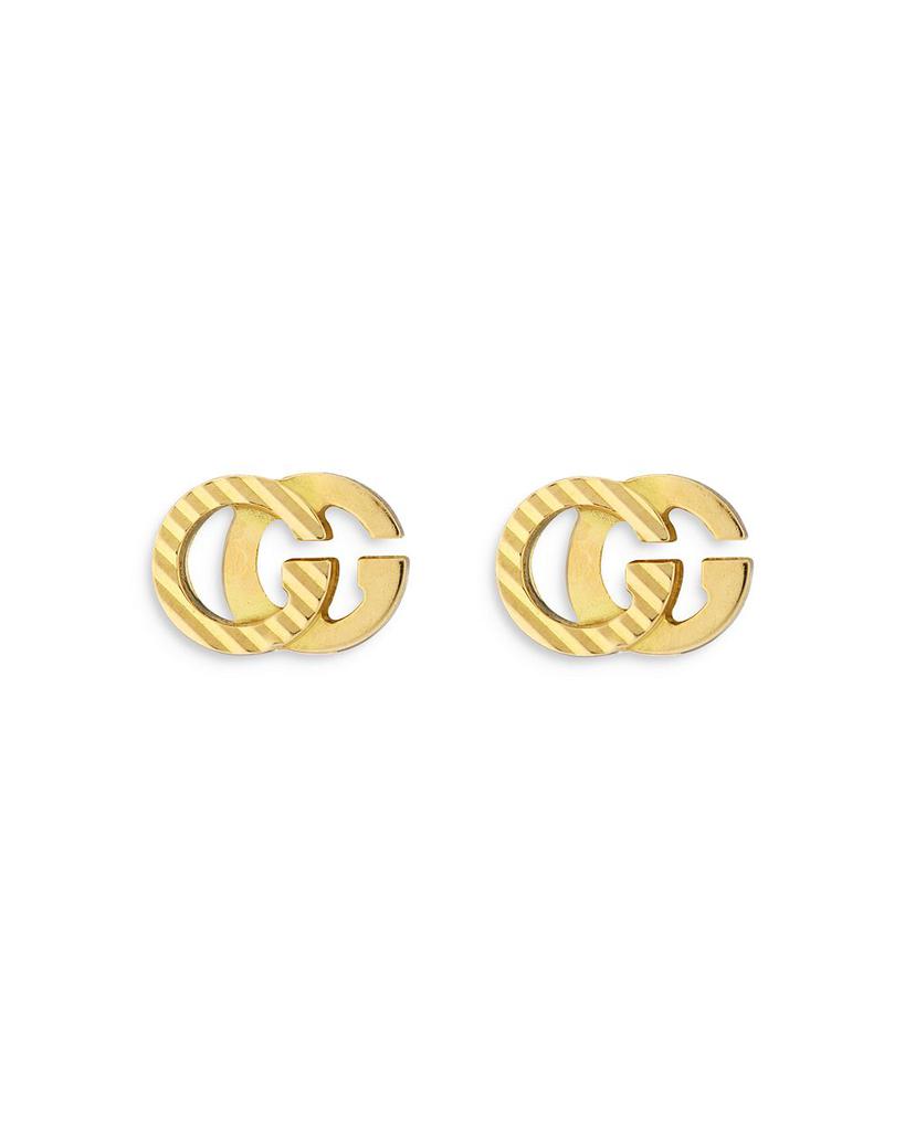 18K Yellow Gold Double G Stud Earrings商品第1张图片规格展示