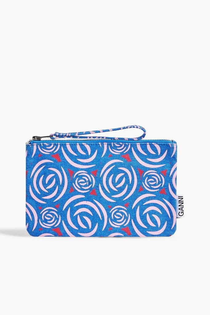 商品Ganni|Printed organic cotton-canvas pouch,价格¥142,第1张图片