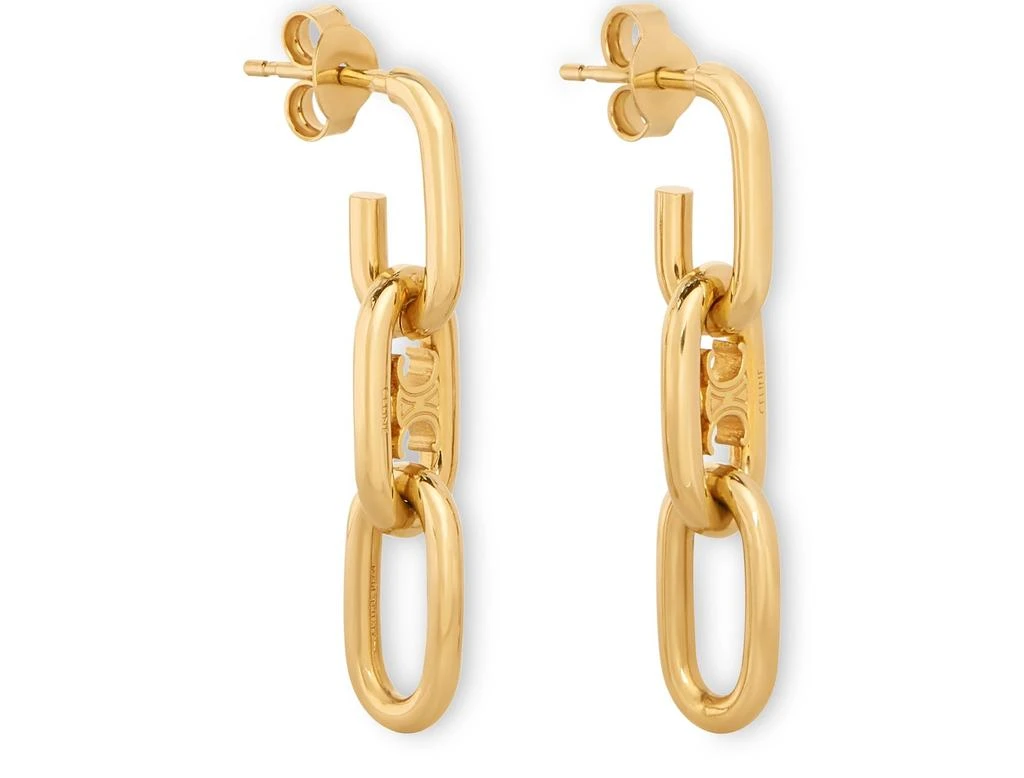 商品Celine|Triomphe dangling earrings in brass with gold finish,价格¥4771,第2张图片详细描述