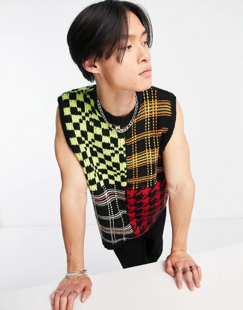 商品The Ragged Priest|The Ragged Priest scattered knitted vest in multi,价格¥298,第1张图片