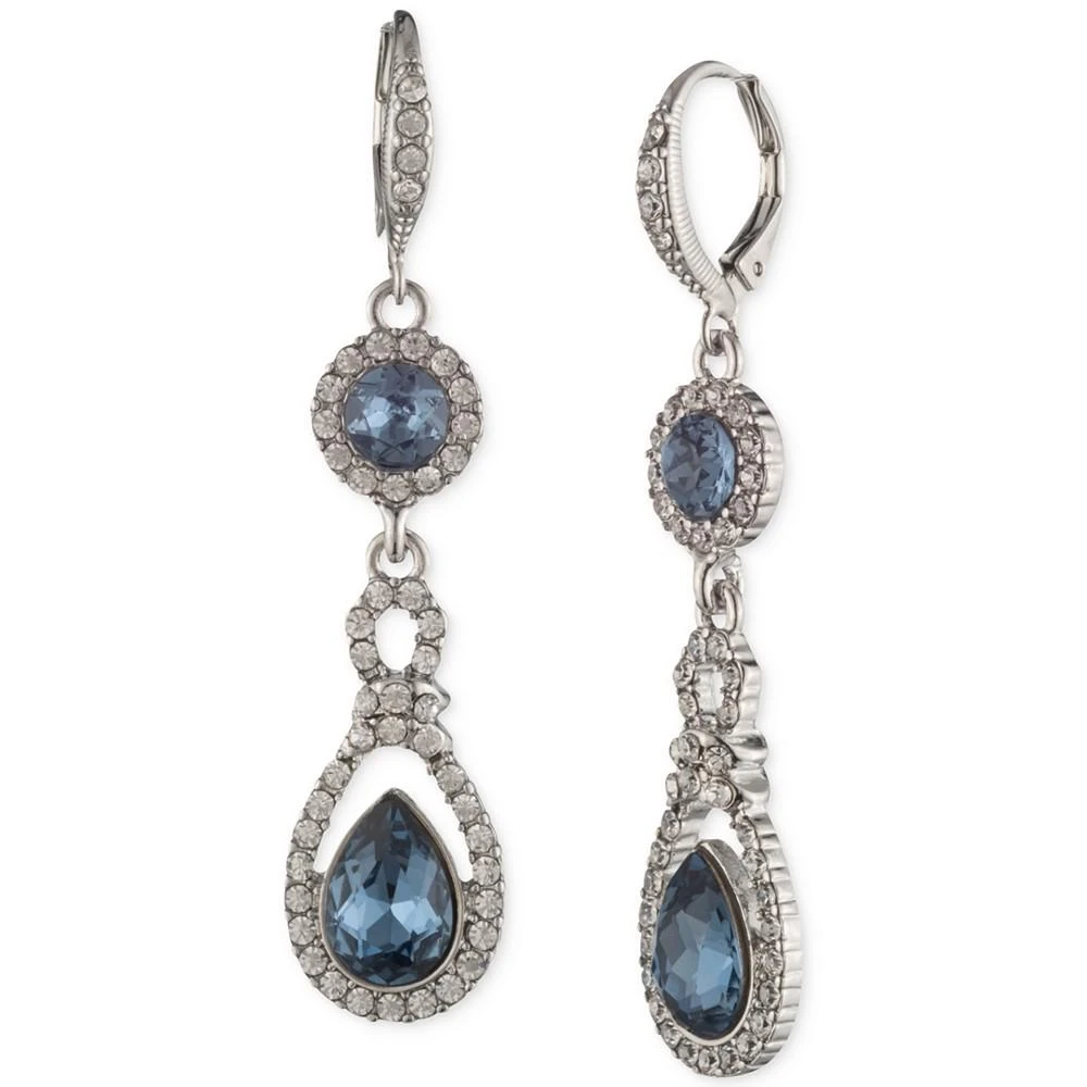 商品Givenchy|Silver-Tone Pavé Crystal & Blue Crystal Double Drop Earrings,价格¥361,第1张图片