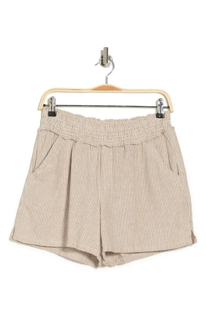 商品Democracy|Stripe High Rise Linen Blend Shorts,价格¥144,第3张图片详细描述