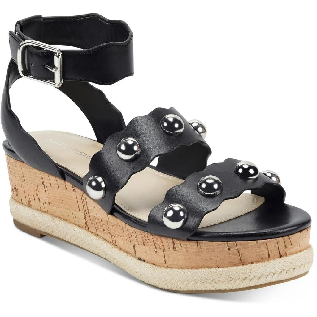 商品Marc Fisher|Marc Fisher Womens Faythe Faux Leather Cork Wedge Sandals,价格¥24,第1张图片
