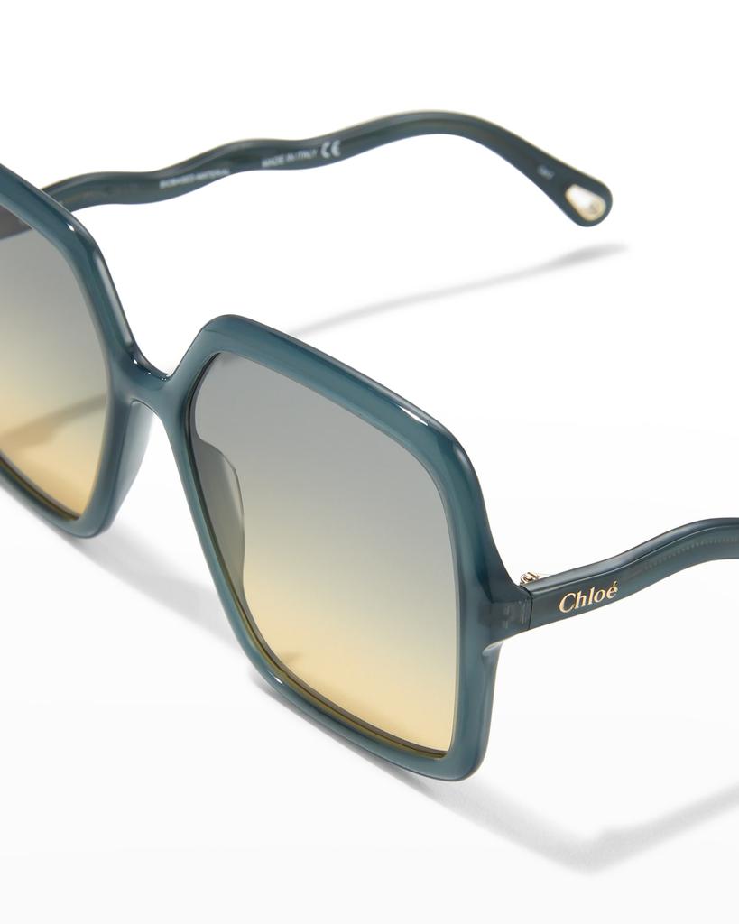 Wavy Rectangle Acetate Sunglasses商品第4张图片规格展示