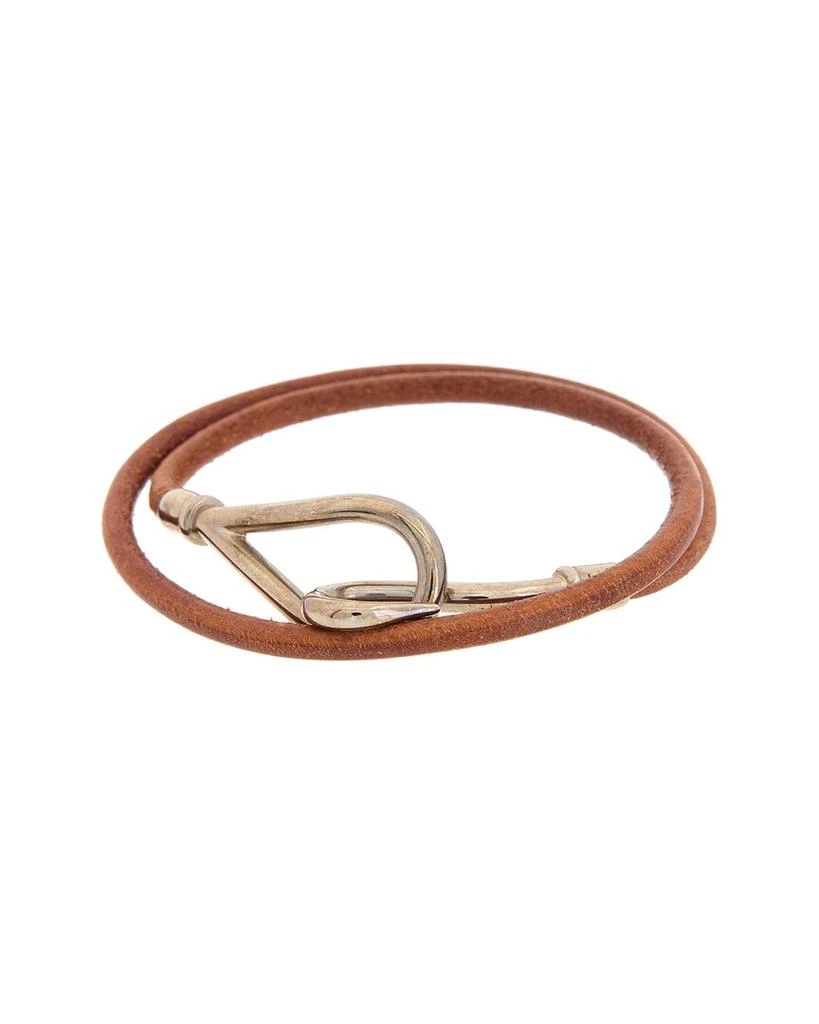 商品[二手商品] Hermes|Hermes Palladium Jumbo Hook Double Tour Bracelet (Authentic Pre-Owned),价格¥2378,第2张图片详细描述