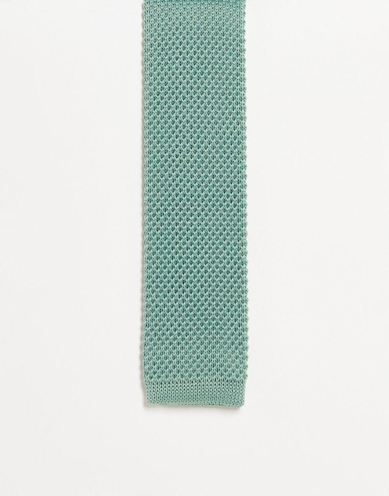 Noak knitted tie in sage green商品第1张图片规格展示