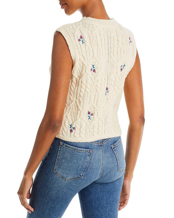 商品AQUA|Sleeveless Knit Floral Sweater - 100% Exclusive,价格¥391,第5张图片详细描述