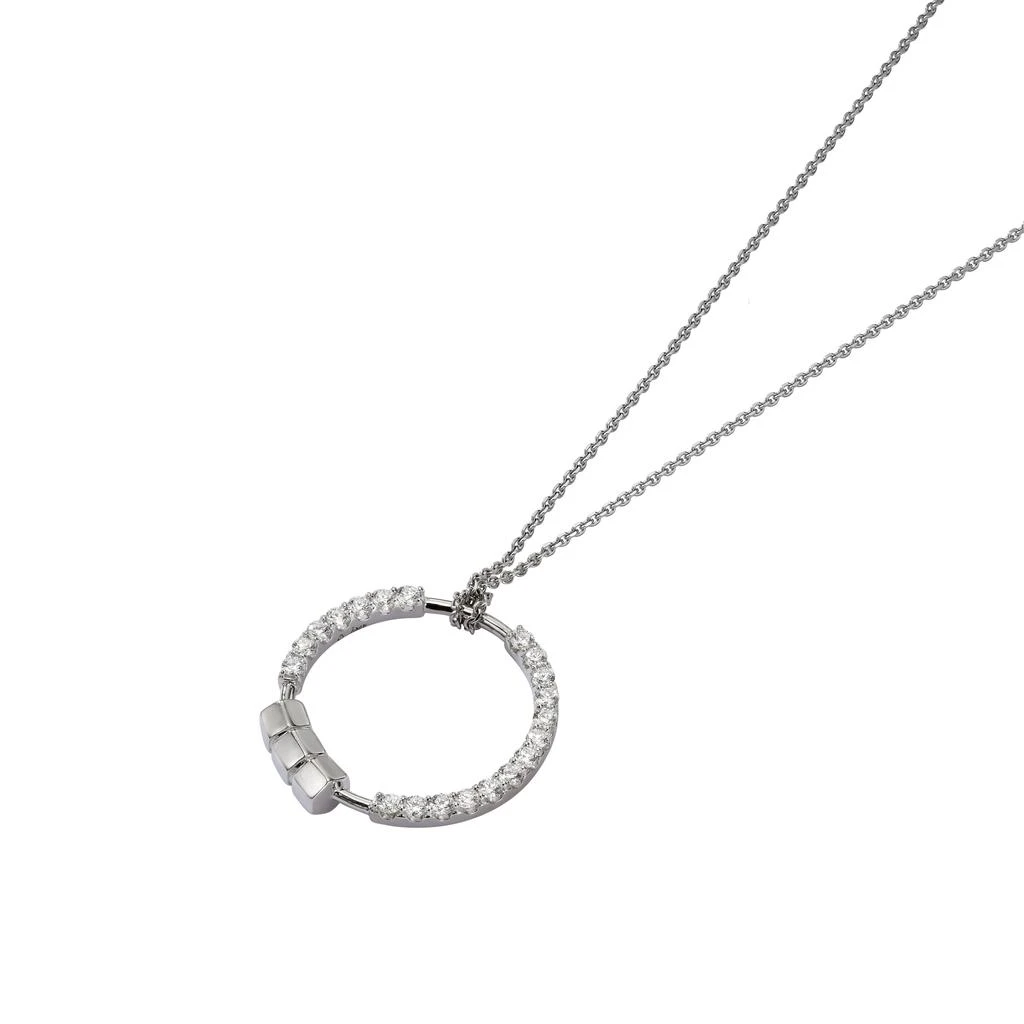 商品AME|Âme Totem 18K White Gold, Lab-Grown Diamond 0.88ct. tw. Circle Pendant Necklace,价格¥15648,第2张图片详细描述