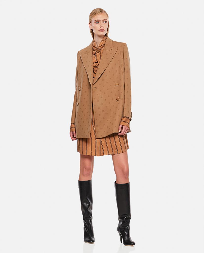 商品Fendi|Brown crepe satin dress,价格¥15065,第4张图片详细描述