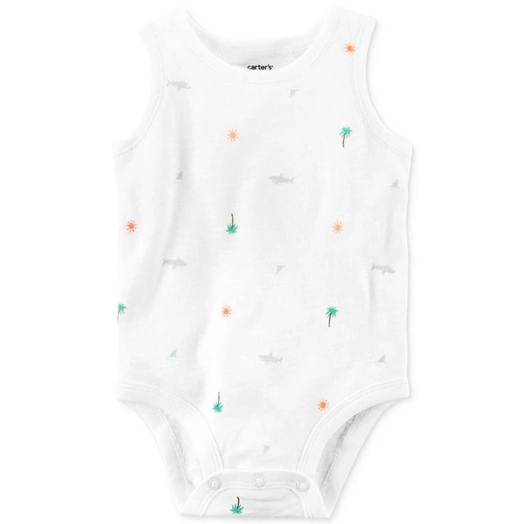 商品Carter's|Shark-Print Tank Cotton Bodysuit, Baby Boys (0-24 months),价格¥28,第1张图片