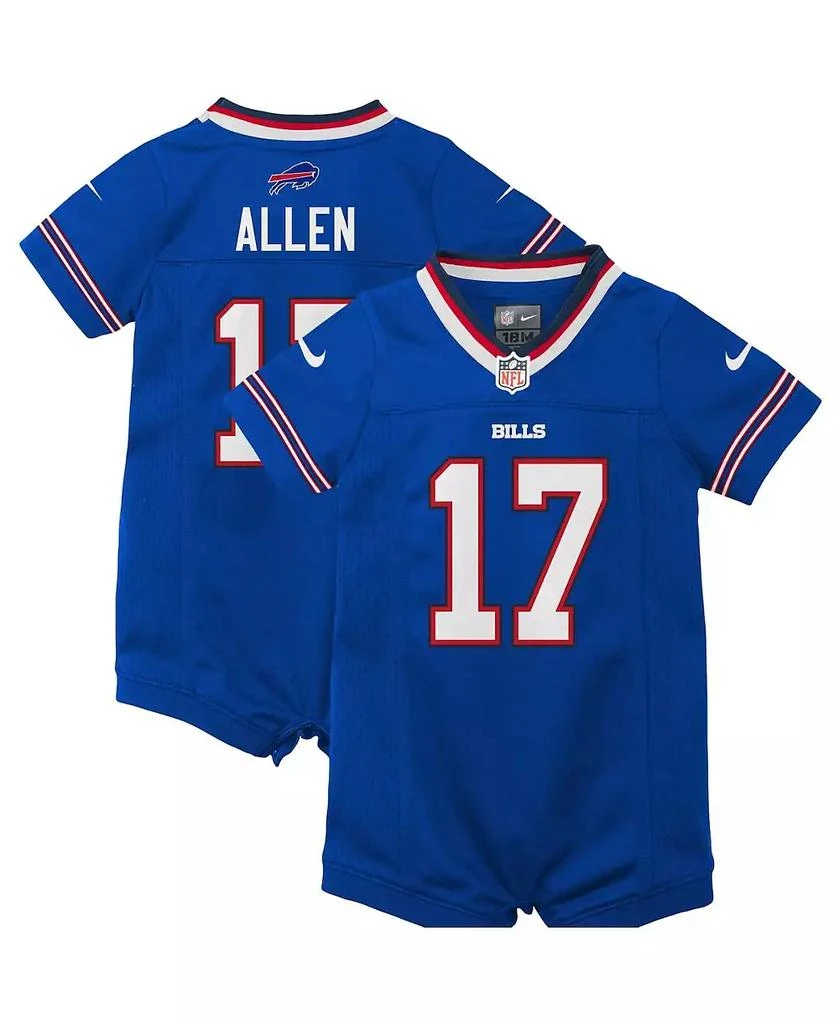 商品NIKE|Newborn and Infant Girls and Boys Josh Allen Royal Buffalo Bills Romper Jersey,价格¥281,第1张图片