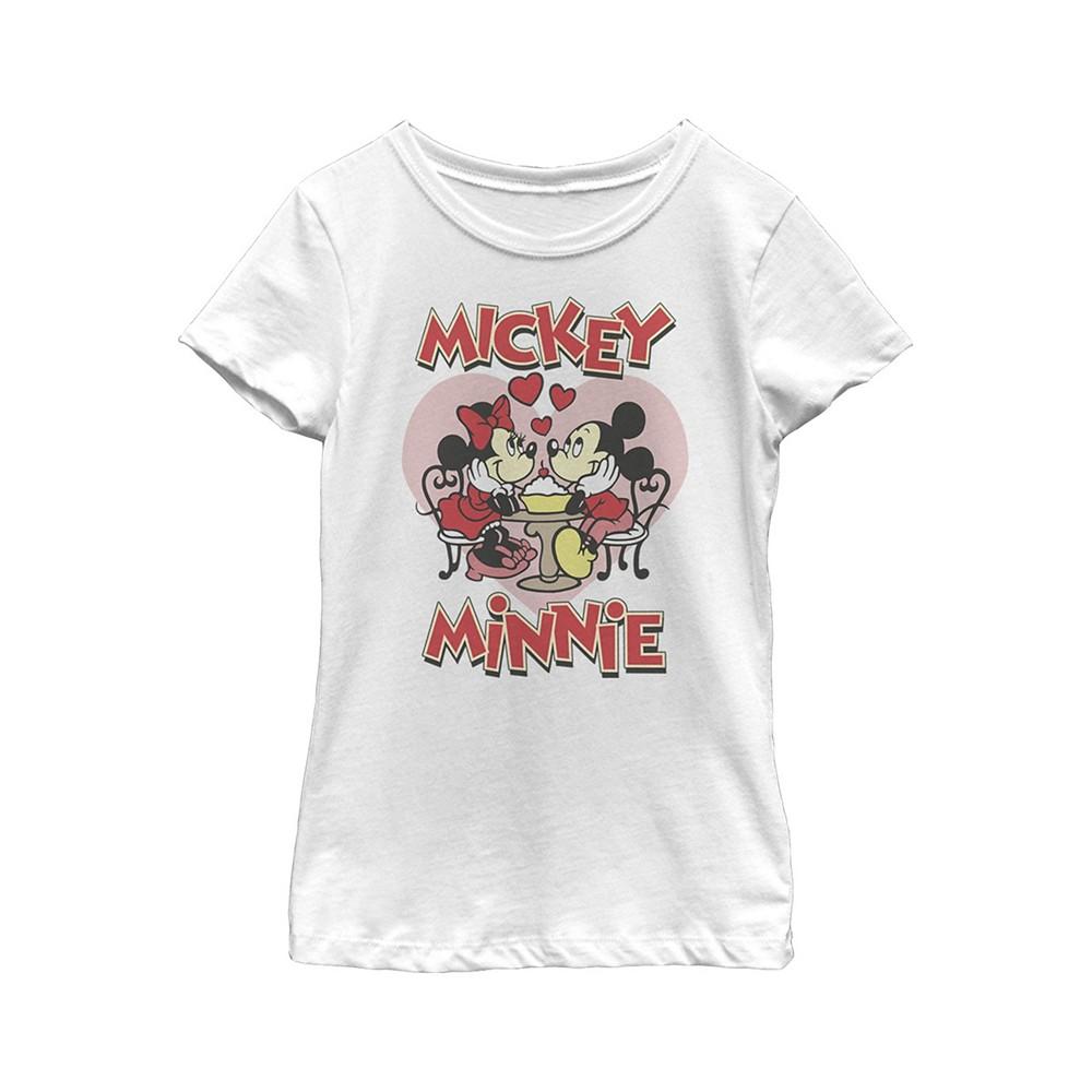 Girl's Mickey & Friends Mickey and Minnie Share a Sundae  Child T-Shirt商品第1张图片规格展示