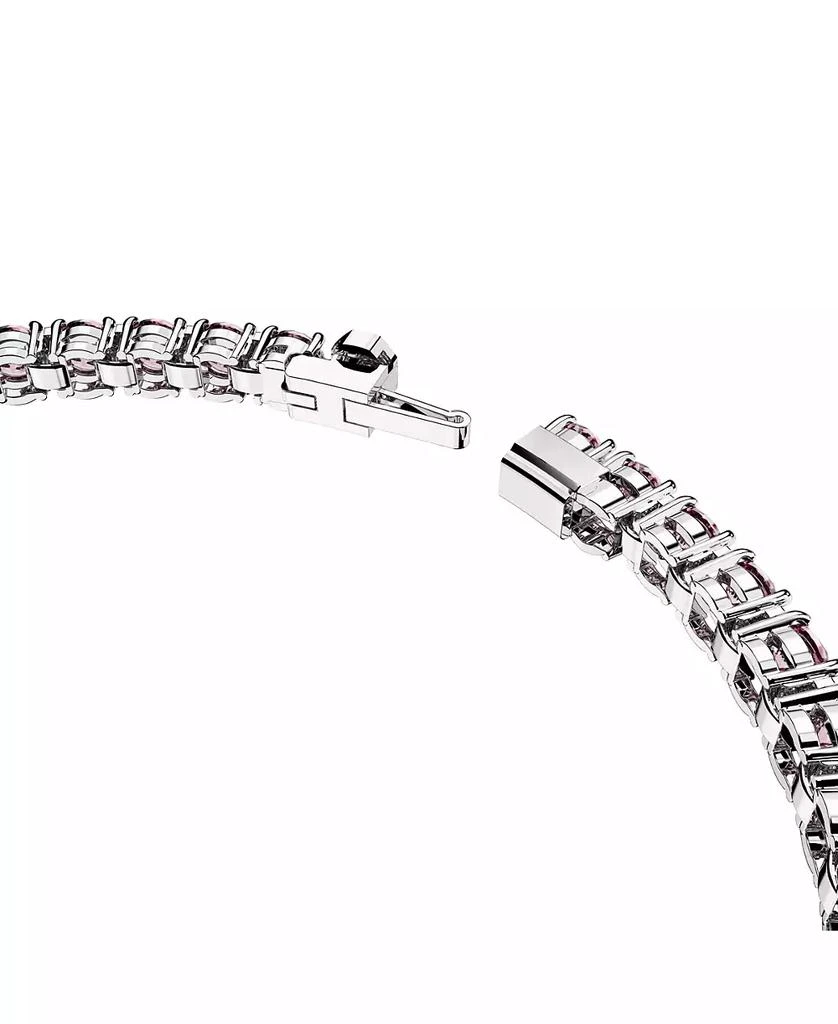 商品Swarovski|Crystal Matrix Tennis Bracelet Round Cut Pink Rhodium Plated,价格¥1376,第3张图片详细描述