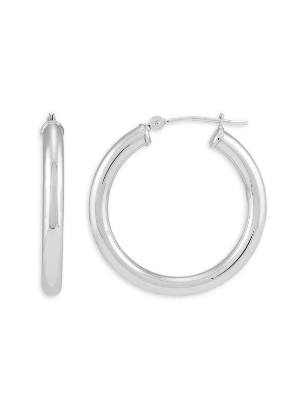商品Saks Fifth Avenue|14K White Gold Tube Hoop Earrings,价格¥1689,第1张图片