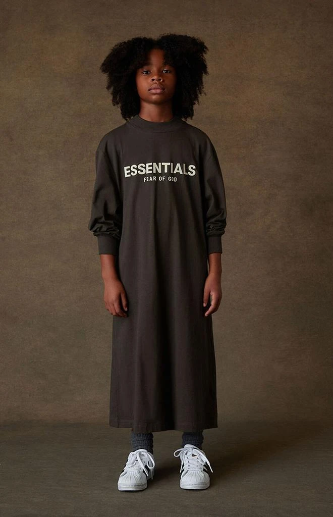 商品Essentials|Off Black Long Sleeve T-Shirt Dress,价格¥451,第2张图片详细描述