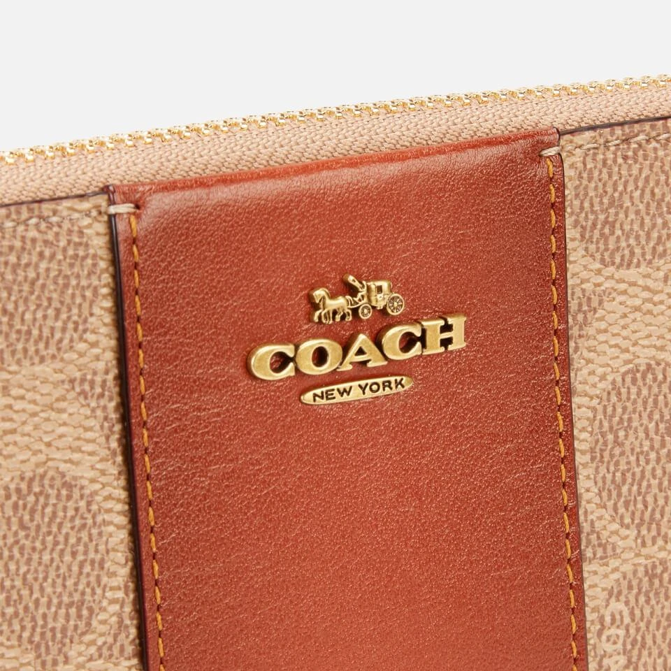 商品Coach|Coach Women's Signature Zip Wallet - Tan Rust,价格¥813,第4张图片详细描述